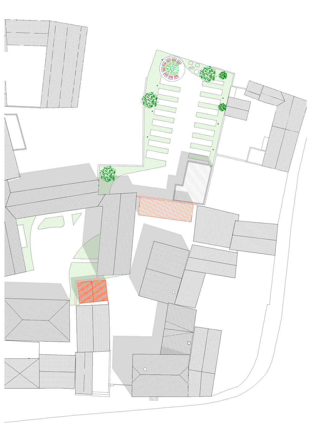 ADRIEN PUZZUOLI ARCHITECTE SURPRISE ZELLWILLER MEAET PLAN MASSE RÉNOVATION EXTENSION RÉHABILITATION BOUCHERIE CENTRE CONFÉRENCE AUDITORIUM BUREAUX