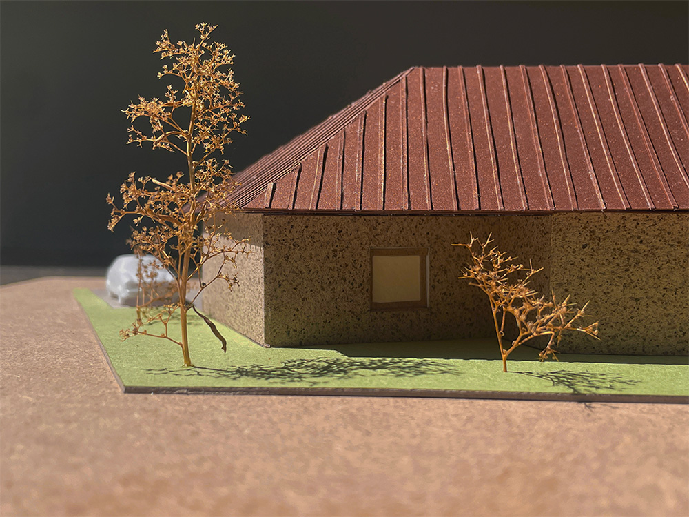 MAISON FAMILLE OBERNAI CONSTRUCTION TOITURE TOLE CHAUX SURPRISE ARCHITECTE PHOTO MAQUETTE
